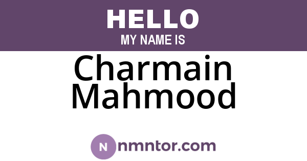 Charmain Mahmood