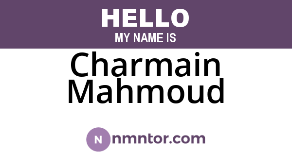 Charmain Mahmoud