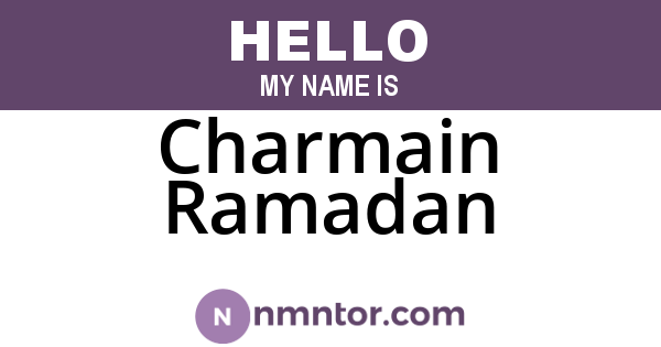 Charmain Ramadan