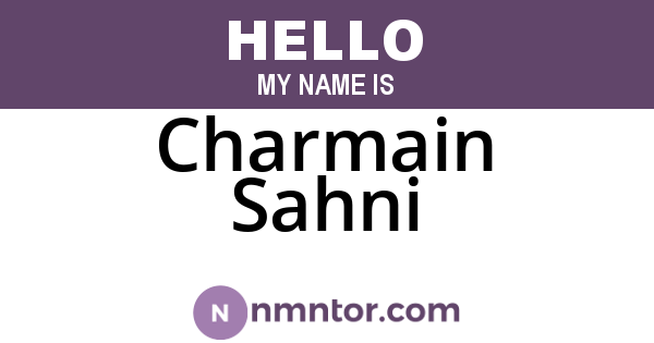 Charmain Sahni