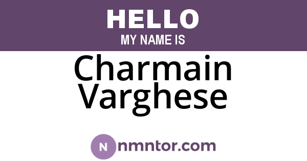 Charmain Varghese