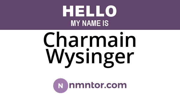 Charmain Wysinger