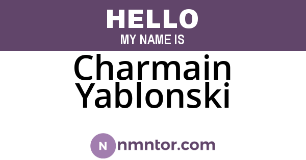 Charmain Yablonski