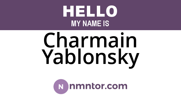 Charmain Yablonsky