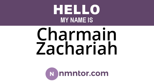 Charmain Zachariah