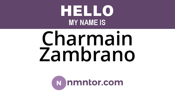 Charmain Zambrano