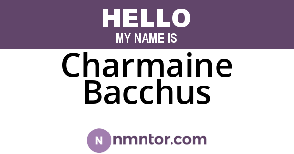 Charmaine Bacchus