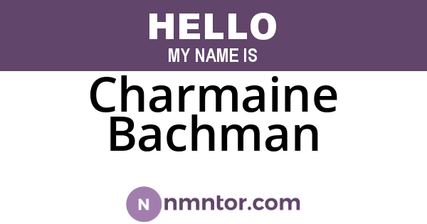 Charmaine Bachman