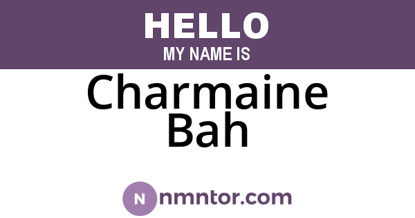 Charmaine Bah