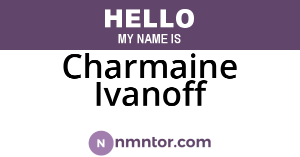 Charmaine Ivanoff