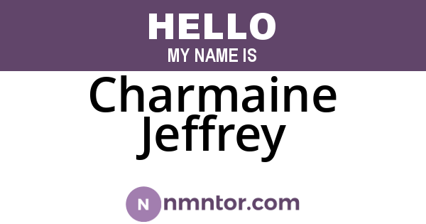 Charmaine Jeffrey