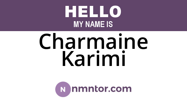Charmaine Karimi