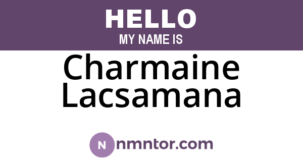 Charmaine Lacsamana