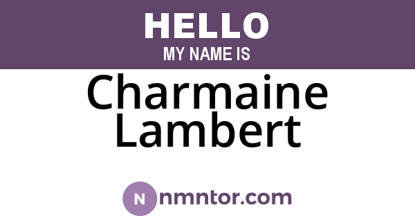Charmaine Lambert