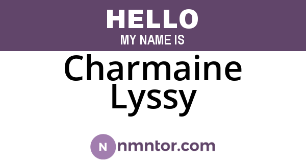 Charmaine Lyssy