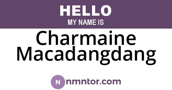 Charmaine Macadangdang