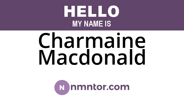 Charmaine Macdonald