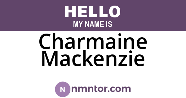 Charmaine Mackenzie