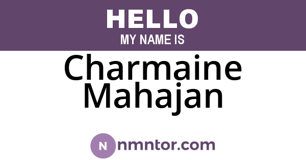 Charmaine Mahajan