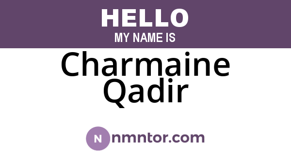 Charmaine Qadir