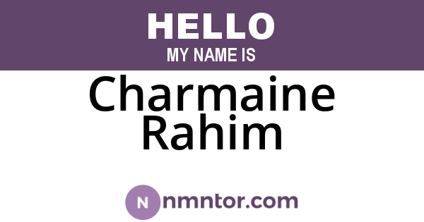 Charmaine Rahim