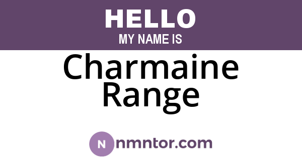 Charmaine Range