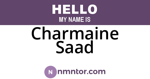Charmaine Saad