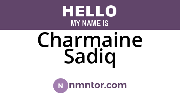 Charmaine Sadiq