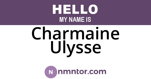 Charmaine Ulysse