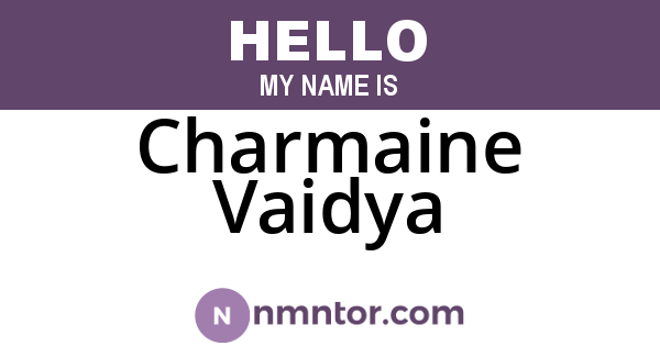 Charmaine Vaidya