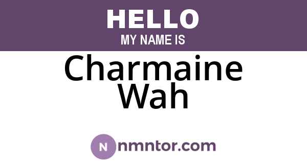 Charmaine Wah