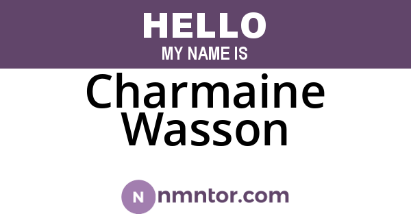Charmaine Wasson