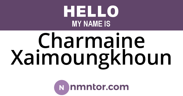 Charmaine Xaimoungkhoun