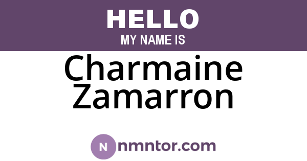 Charmaine Zamarron