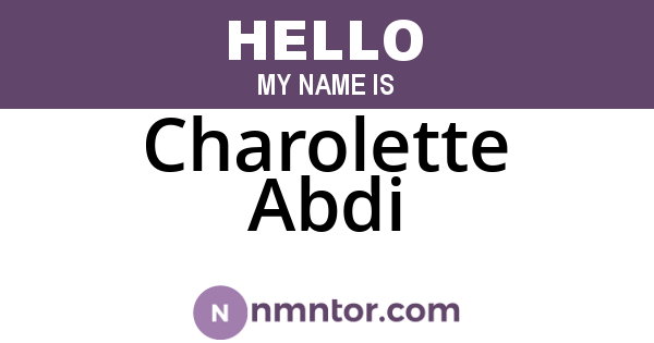 Charolette Abdi