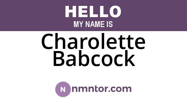 Charolette Babcock