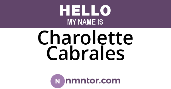 Charolette Cabrales