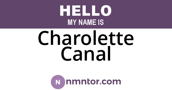 Charolette Canal