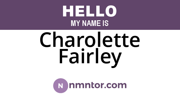 Charolette Fairley