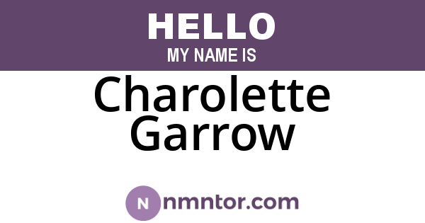 Charolette Garrow