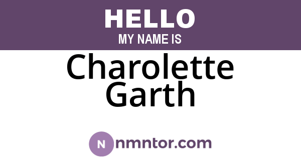 Charolette Garth