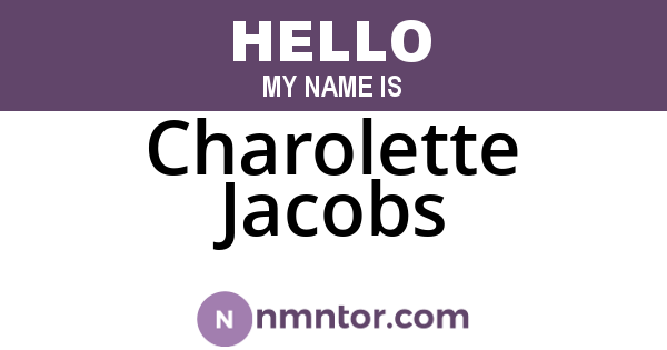 Charolette Jacobs