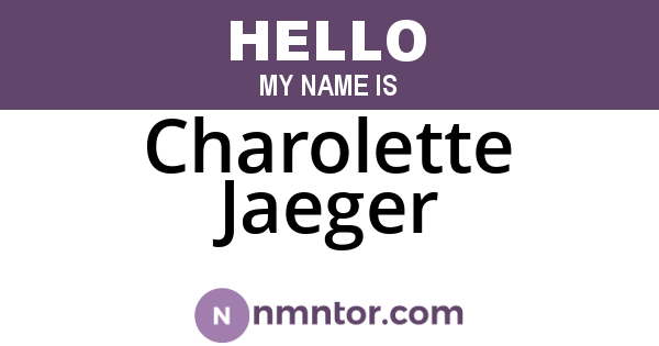 Charolette Jaeger