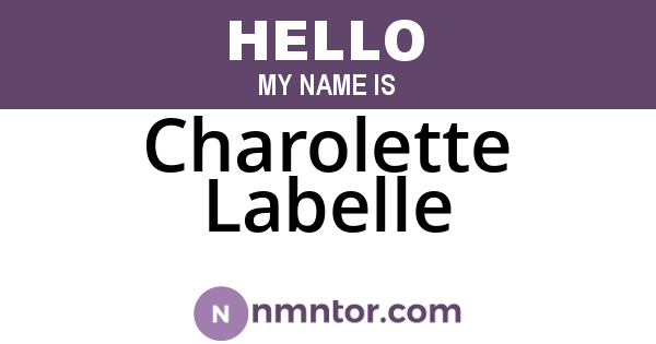 Charolette Labelle