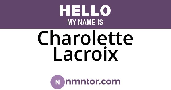 Charolette Lacroix