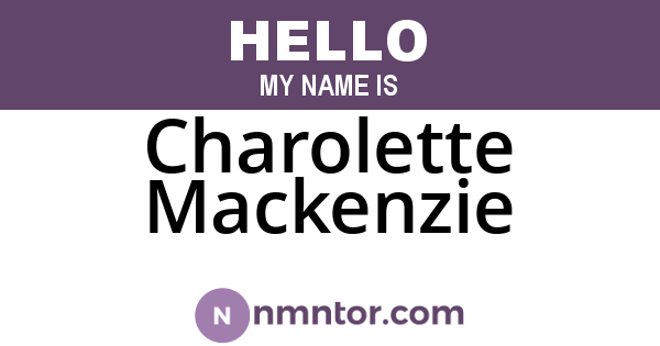Charolette Mackenzie