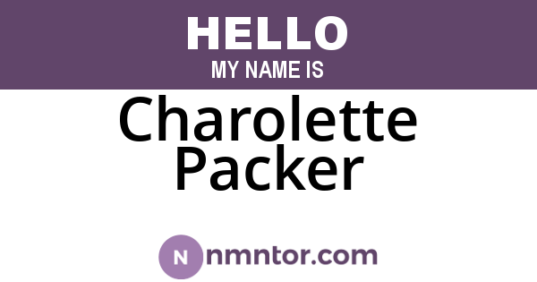 Charolette Packer