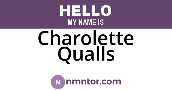 Charolette Qualls