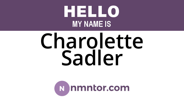 Charolette Sadler