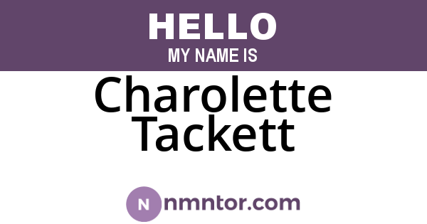 Charolette Tackett